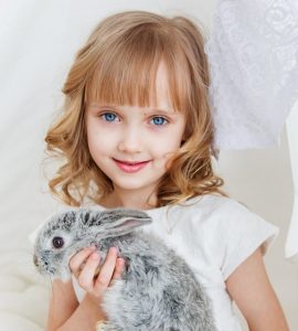 girl with rabbit