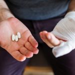 Arms bandage close up