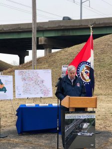 Governor Mike Parson Talking About Bridges Today in Joplin