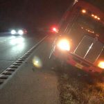 tractor trailer in ditch, Newstalk KZRG