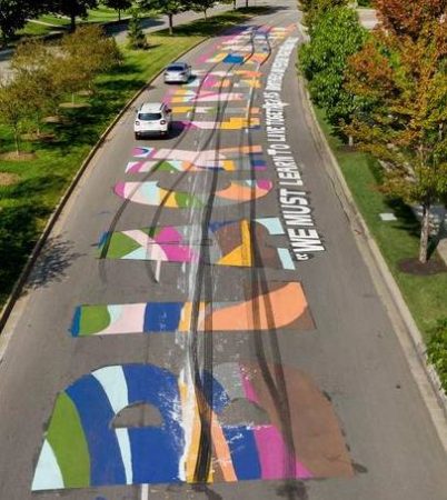 Vandalism to a BLM Mural in KC