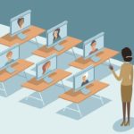 Online education during¬†quarantine COVID 19 coronavirus disease outbreak concept