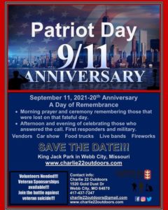 Charlie 22 Outdoors to hold September 11 Remembrance event on Saturday