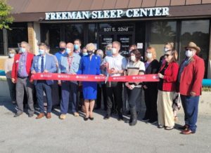 Freeman cuts ribbon for expanded sleep center
