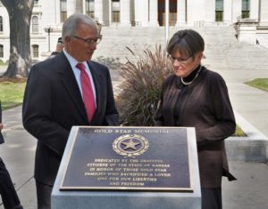 Monument dedicated to Kansas Gold Star families