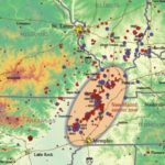 Topographic earthquake map