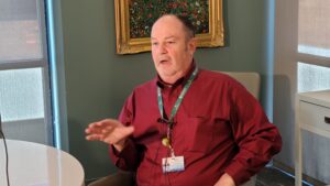 Freeman worker Rick Moore survived a major heart attack