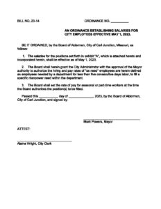 CJ 2023 Salary Ordinance