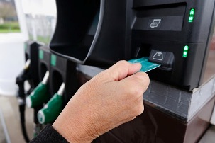 Pay For Fuel With A Bank Card In Close Up