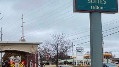 Photo of Fire trucks at Joplin hotel Sunday morning