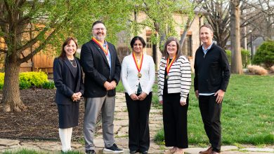 Photo of Pitt State students choose Outstanding Faculty Award recipients