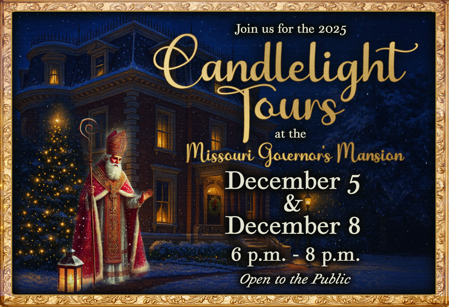 Missouri Governor’s mansion to host tree lighting ceremony and candlelight tours 